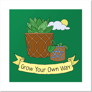 Grow Your Own Way, Succulent Illustration Posters and Art